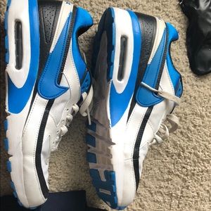 Blue and white nike air max